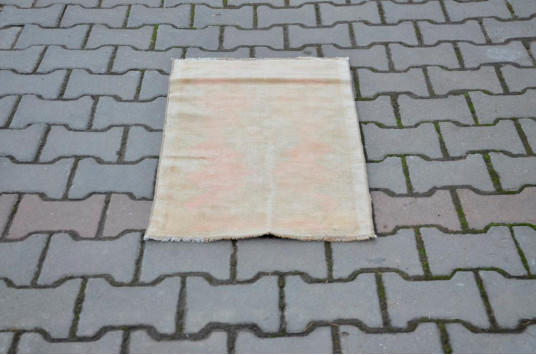 Vintage Handmade Turkish Small Area Rug Doormat For Home Decor 2'7,1" X 1'7,7"