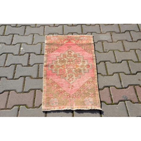 Unique Turkish Vintage Small Area Rug Doormat For Home Decor 2'9,9" X 1'6,1"