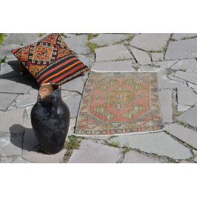 Handmade Turkish Vintage Small Area Rug Doormat For Home Decor 2'7,9" X 1'6,9"