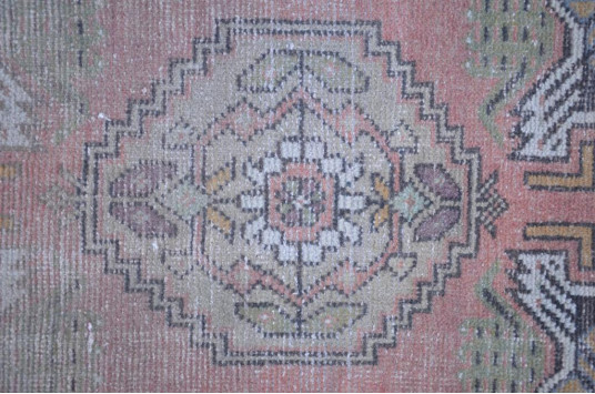 Unique Turkish Vintage Small Area Rug Doormat For Home Decor 3'3,4" X 1'6,1"