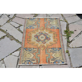 Natural Turkish Vintage Small Area Rug Doormat For Home Decor 2'9,9" X 1'6,9"