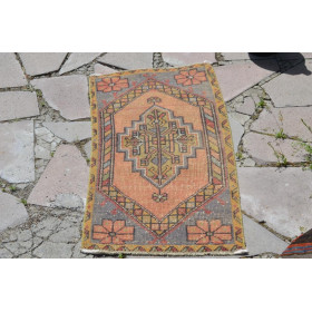 Natural Turkish Vintage Small Area Rug Doormat For Home Decor 3'1,8" X 1'6,1"