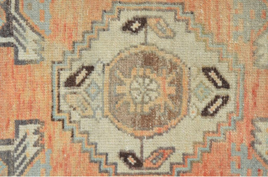 Turkish Handmade Vintage Small Area Rug Doormat For Home Decor 2'11,4" X 1'8,1"