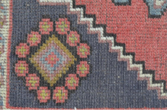 Turkish Handmade Vintage Small Area Rug Doormat For Home Decor 3'10,5" X 1'9,3"