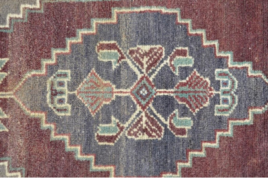 Unique Turkish Vintage Small Area Rug Doormat For Home Decor 3'10,5" X 1'5,7"