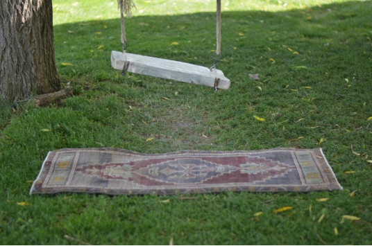 Unique Turkish Vintage Small Area Rug Doormat For Home Decor 3'10,5" X 1'5,7"
