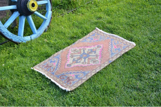 Unique Turkish Vintage Small Area Rug Doormat For Home Decor 2'9,9" X 1'6,5"