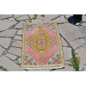 Natural Turkish Vintage Small Area Rug Doormat For Home Decor 2'11,8" X 1'6,5"