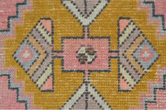 Natural Turkish Vintage Small Area Rug Doormat For Home Decor 2'11,8" X 1'6,5"
