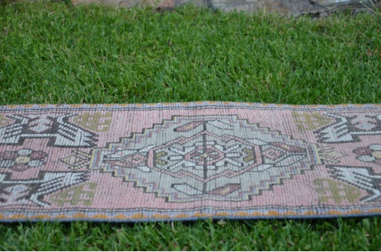 Vintage Turkish Small Area Rug Doormat For Home Decor 3'3" X 1'8,1"