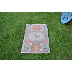Turkish Handmade Vintage Small Area Rug Doormat For Home Decor 2'10,6" X 1'5,3"