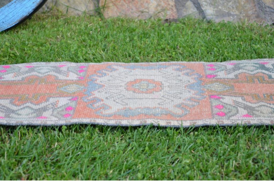 Turkish Handmade Vintage Small Area Rug Doormat For Home Decor 2'10,6" X 1'5,3"