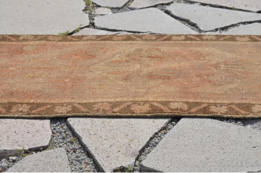 Unique Turkish Vintage Small Area Rug Doormat For Home Decor 3'6,1" X 1'5,3"