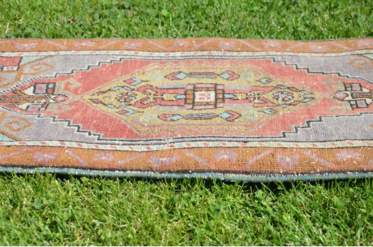 Unique Turkish Vintage Small Area Rug Doormat For Home Decor 3'3" X 1'7,7"
