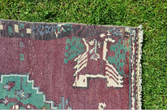 Unique Turkish Vintage Small Area Rug Doormat For Home Decor 2'9,9" X 1'11,2"