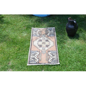 Natural Turkish Vintage Small Area Rug Doormat For Home Decor 2'11,8" X 1'5,3"