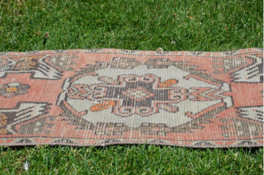 Vintage Handmade Turkish Small Area Rug Doormat For Home Decor 2'11,4" X 1'6,1"