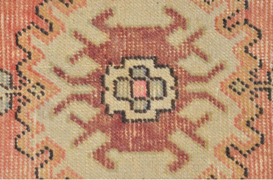 Turkish Handmade Vintage Small Area Rug Doormat For Home Decor 2'10,3" X 1'5,7"