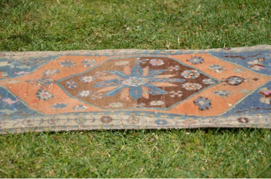 Unique Turkish Vintage Small Area Rug Doormat For Home Decor 3'1,8" X 1'7,3"