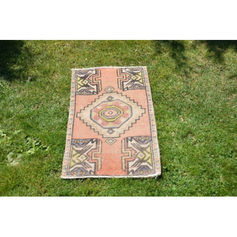 Natural Turkish Vintage Small Area Rug Doormat For Home Decor 2'11,8" X 1'7,3"