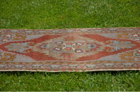 Unique Turkish Vintage Small Area Rug Doormat For Home Decor 3'8,1" X 1'8,5"