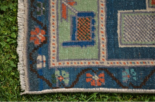 Natural Turkish Vintage Small Area Rug Doormat For Home Decor 3'4,9" X 1'6,9"