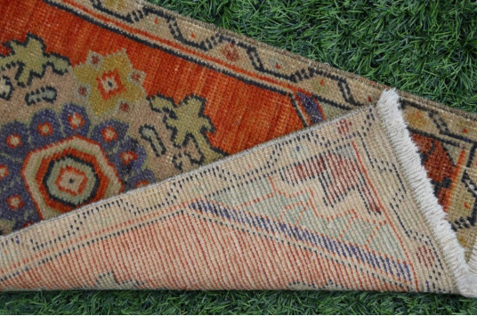 Unique Turkish Vintage Small Area Rug Doormat For Home Decor 2'9,9" X 1'4,9"