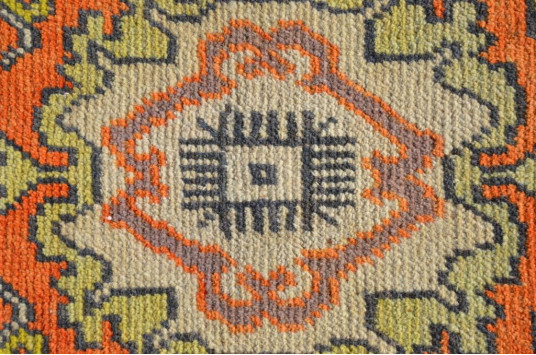 Natural Turkish Vintage Small Area Rug Doormat For Home Decor 2'7,5" X 1'3,7"